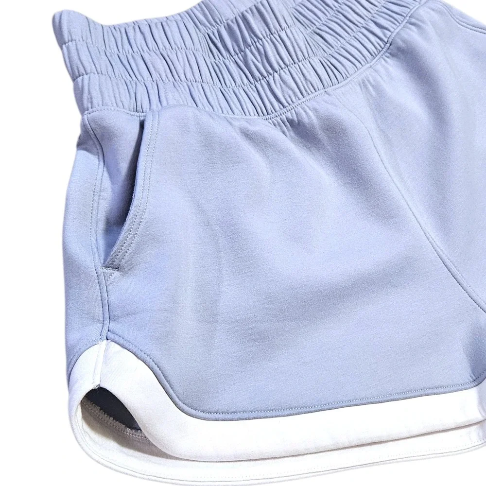 YPB neoKNIT Shorts Womens Medium Blue White Athletic Lounge Pull On